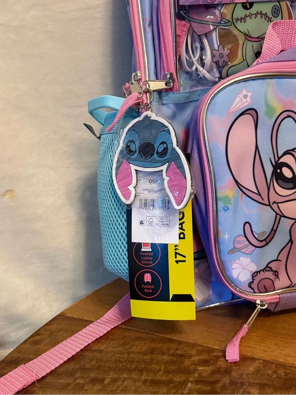 Disney Stitch & Angel 5-Piece Backpack Set 17” New With Tags